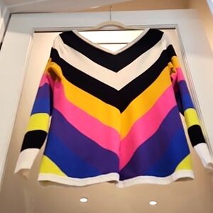Plus Size New York & Co. Super colorful knit  v neck sweater (Like new)